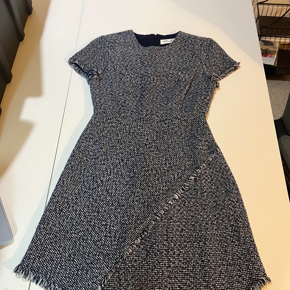 Eliza J Asymmetrical Tweed Dress Size 0 Petite
